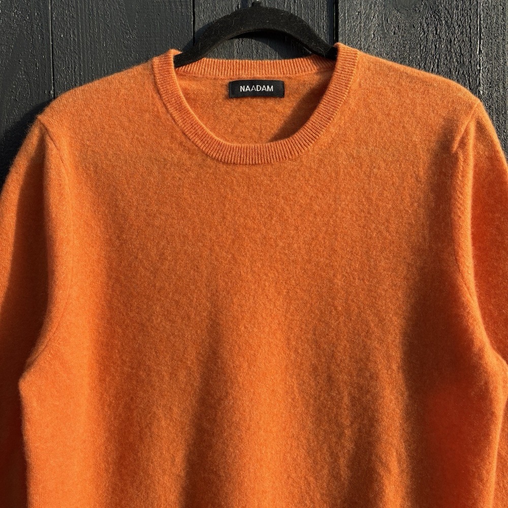 NAADAM Cashmere Crewneck Sweater XL Minimalist Heritage Long Sl Capsule Pumpkin - Picture 3 of 9